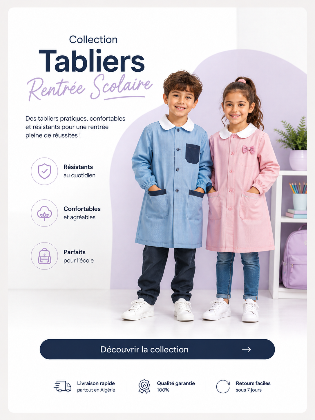 Tabliers Rentrée Scolaire – Filles & Garçons