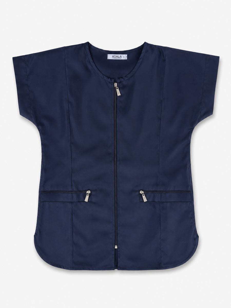 Tablier Scolaire Demi-Manches Fille Ado Bleu Nuit