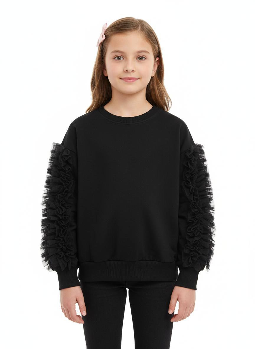 Pull Fille Blanc & Noir — 49008