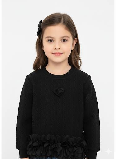 Pull Fille Blanc & Noir — 822625