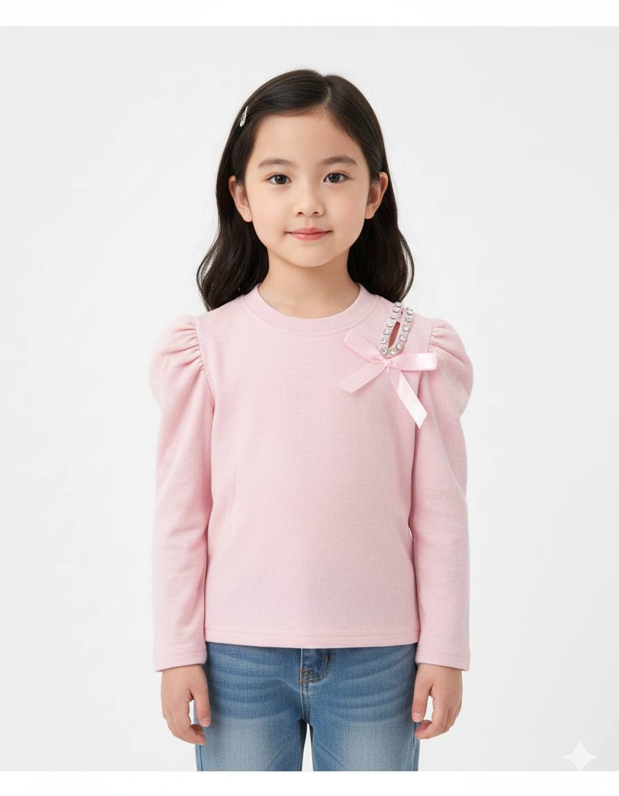 Pull Fille Noir & Rose — 822629