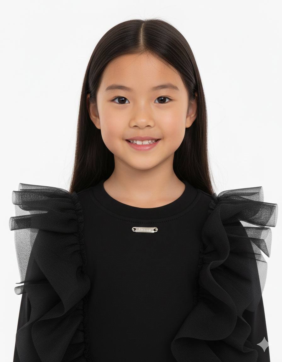 Pull Fille Rose Pastel & Noir — 823931