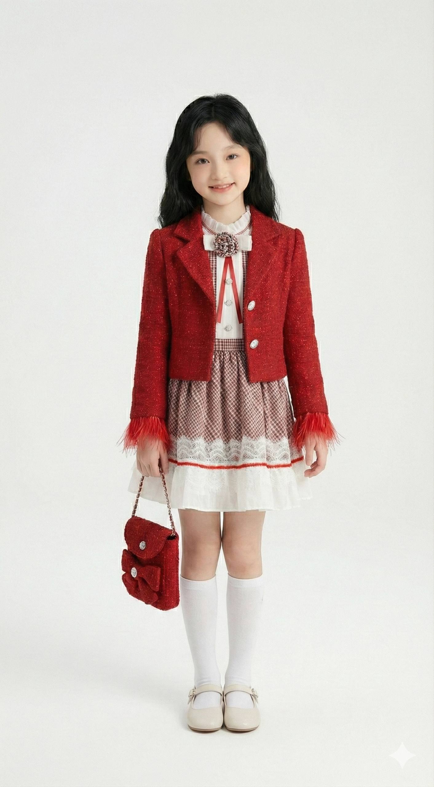 ENSEMBLE ROBE-CARREAUX /