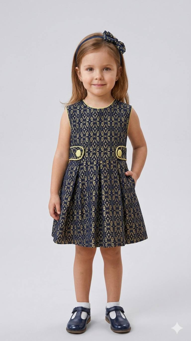 ROBE ÉLÉGANTE AVEC DÉTAILS DORÉS 9081.