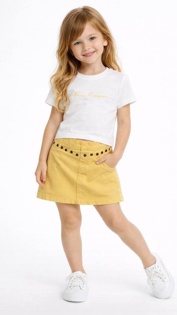 ENSEMBLE T-SHIRT ET JUPE À DETAILS RIVETS 15233 T