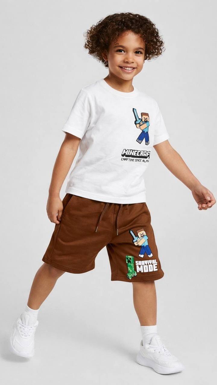 ENSEMBLE 2PCS MINECRAFT T-SHIRT ET SHORT 13508.