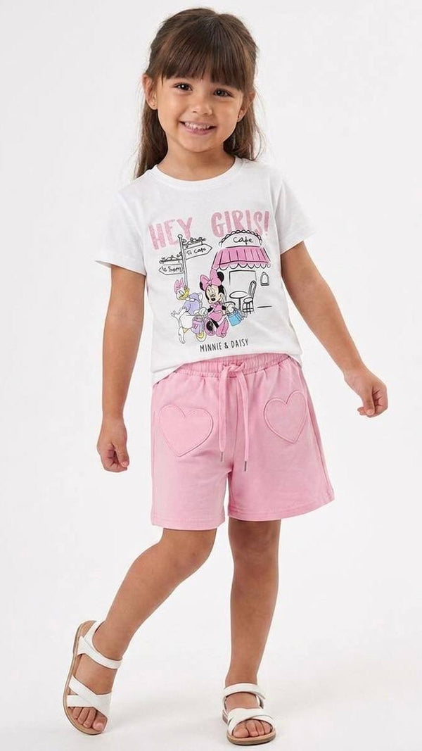 ENSEMBLE 2PCS T-SHIRT MINNIE & DAISY ET SHORT CŒURS 16025 /