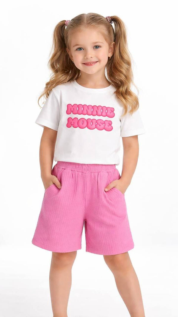 ENSEMBLE 2PCS T-SHIRT MINNIE MOUSE ET SHORT À TAILLE ÉLASTIQUE 13520