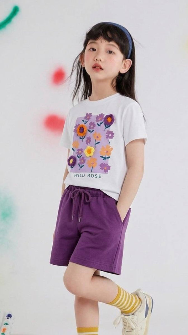 ENSEMBLE "Wild Rose" T-SHIRT À FLEURS ET SHORT 16030/