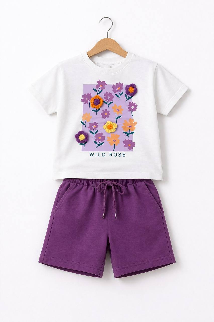 ENSEMBLE "Wild Rose" T-SHIRT À FLEURS ET SHORT 16030.