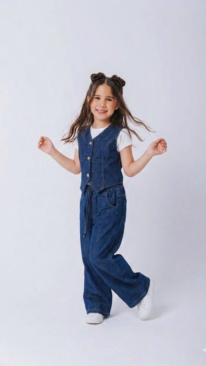 ENSEMBLE ENSEMBLE Style Parisien Gilet et Pantalon Large 5008 T