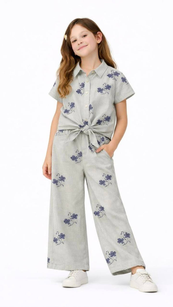 ENSEMBLE 2PCS CHEMISE ET PANTALON À FLEURS 13504/